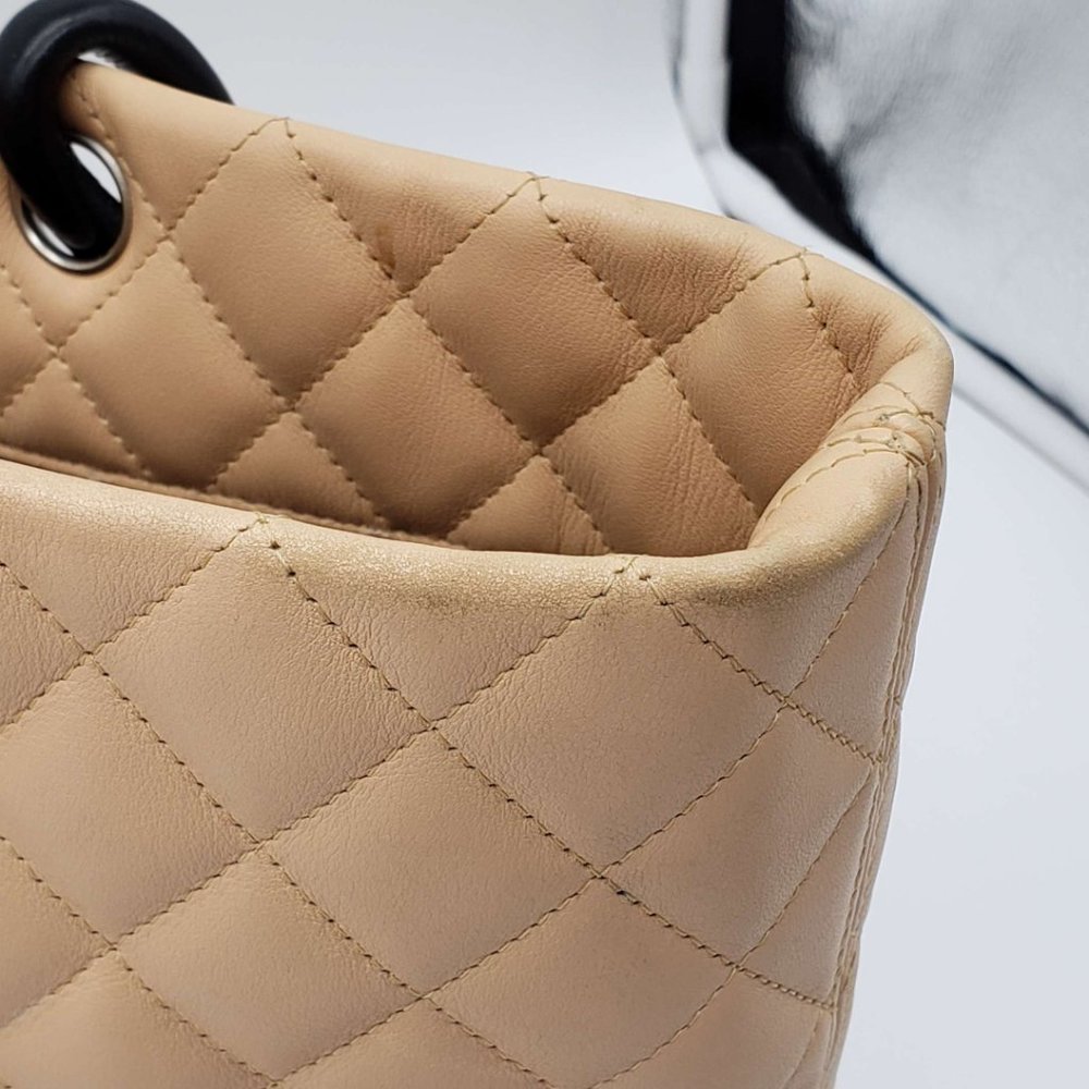 100% AUTHENTIC CHANEL CAMBON LINE LEATHER LARGE TOTE BAG - Picture 9 of 16